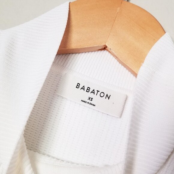 BABATON By Aritzia Sculpt Knit Mockneck Tank Size XS Ribbed Knit Crop White $68 - Picture 11 of 16